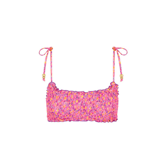 Kulani Kinis Women's Gelato Bloom Shirred Cropped Bikini Top