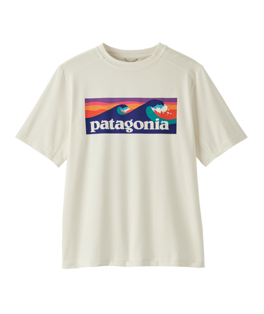 Patagonia Kids' Cap Silkweight Tee white detail