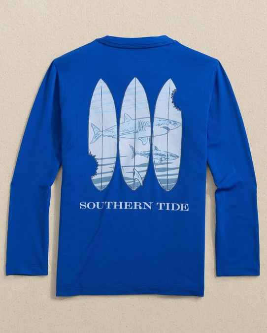 Southern Tide Boys' Shark Bite Surfboards Long Sleeve Performance Tee