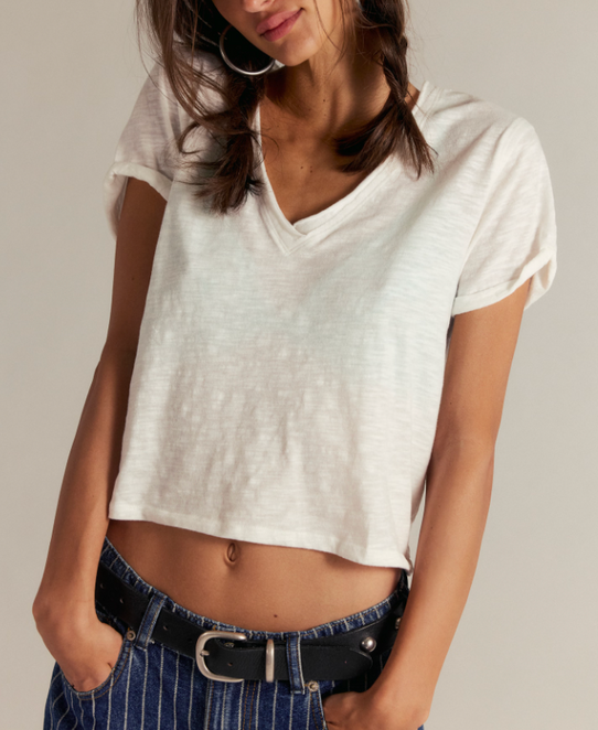 Free People Women's We The Free Take 2 Tee in Clean Ivory
