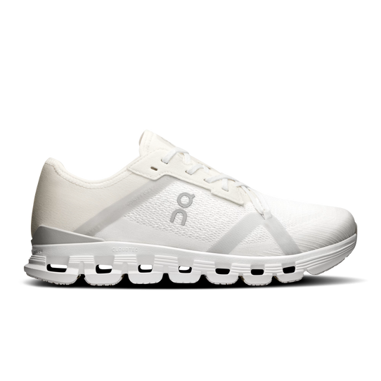 On Running Women's Cloud X 4 AD White and Wolf top-down view