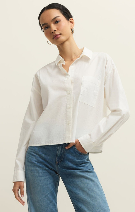 Z Supply Women's Lisette Poplin Top in White