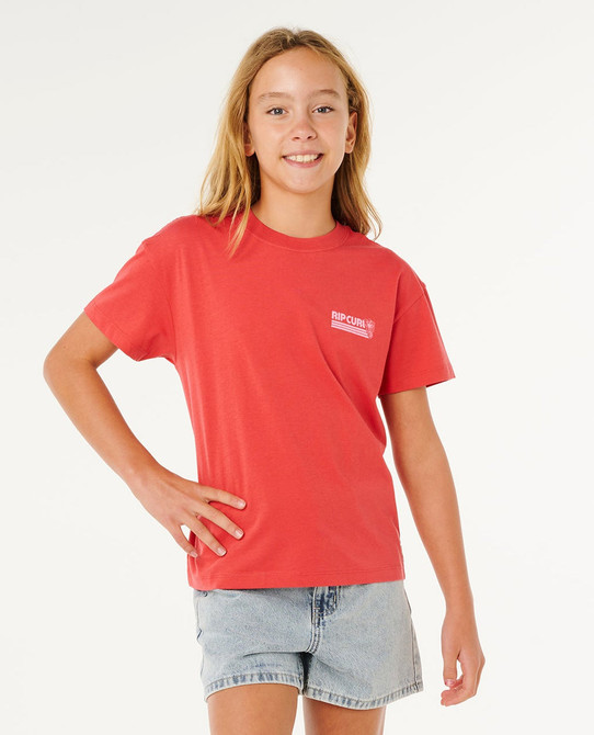 Rip Curl Girls' Ocean Break Relaxed Tee flat lay