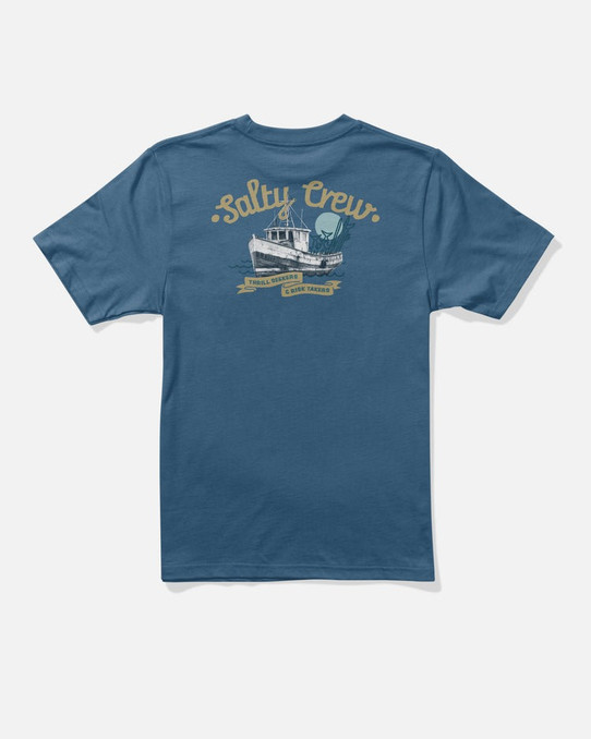 The Salty Crew Boys' Hauler Tee in Cast Blue