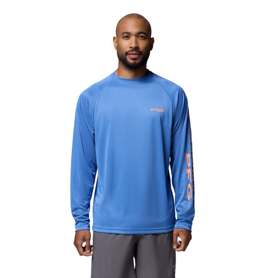 Columbia Men's PFG Terminal Tackle Long Sleeve Tee Vivid Blue full view