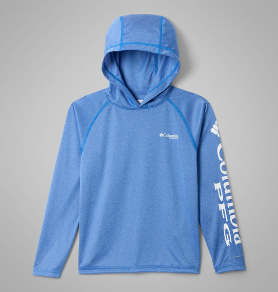 Columbia Boys' PFG Terminal Tackle Hoodie in Vivid Blue full view