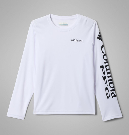 The Columbia Boys' PFG Terminal Tackle Long Sleeve Tee in White