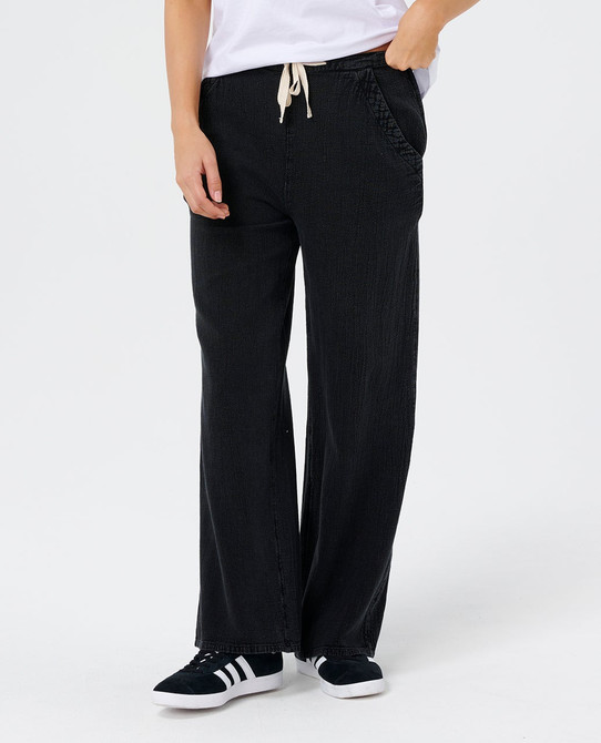 Rip Curl Women's Classic Wide Leg Pants in Black detail