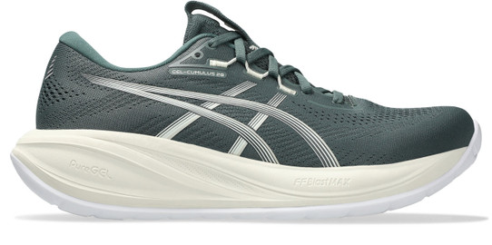 The Asics Men's Gel-Cumulus 28 Running Shoes in Dusty Fern and Ivory