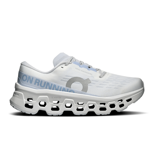 On Running Women's Cloudmonster 3 White and Frost sole view