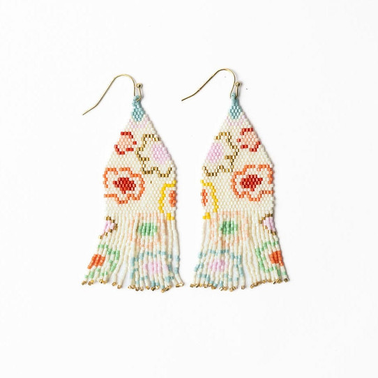 Ink & Alloy Delilah Poppies Beaded Fringe Earrings