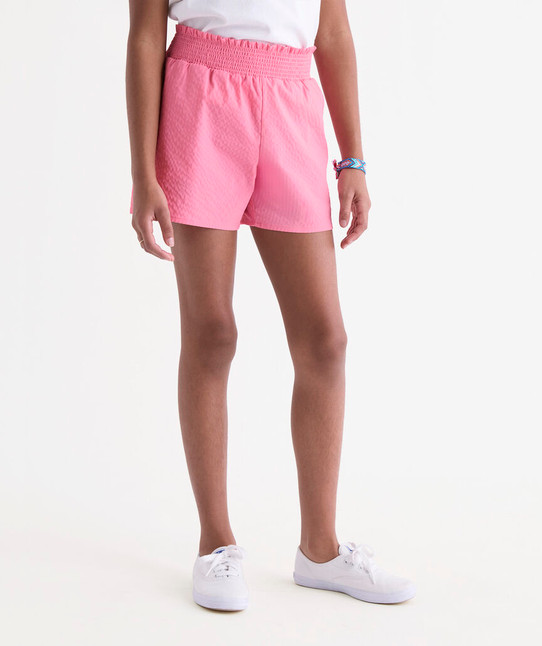 Vineyard Vines Girls' Harbor Short in Bahama Breeze detail view