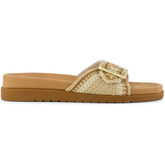 TOMS Women's Marin Slides Dark Beige top view