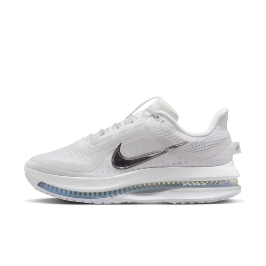 Nike Women's Pegasus Premium Road Running Shoes White and Metallic Silver medial view
