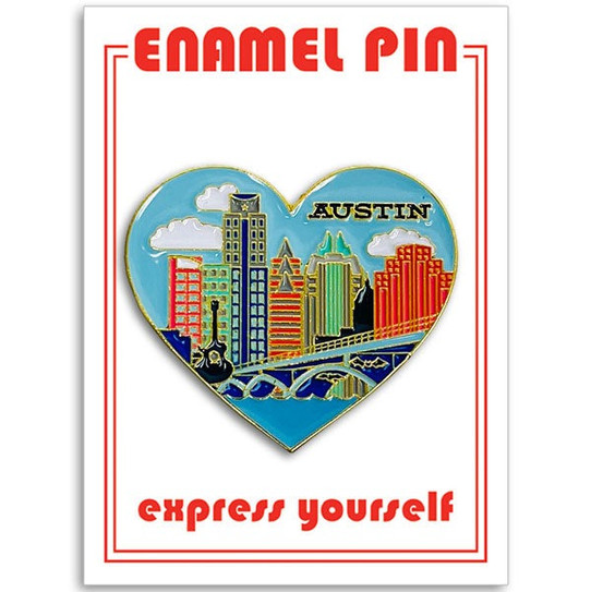 Austin Skyline Heart Pin