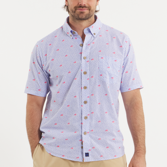 Southern Marsh Men's Blaise Relaxed Stars Forever Shirt flat lay