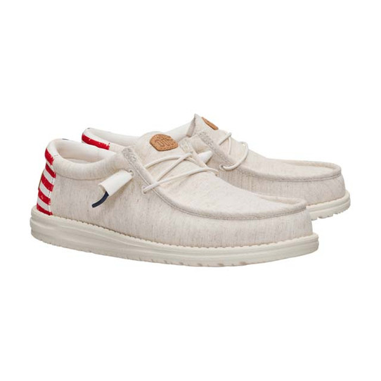 HeyDude Men's Wally Americana II Shoes Bone White sole view