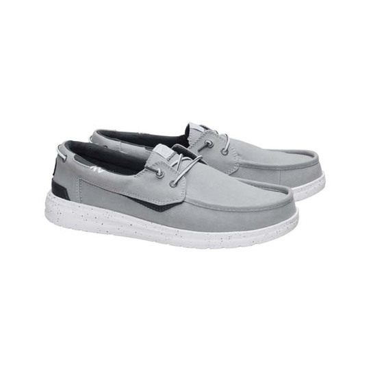 The HeyDude Men's Welsh Grip Washed Canvas Shoes in Monument Grey