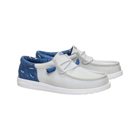 HeyDude Men's Wally Funk Bluewater in Grey and Navy back view