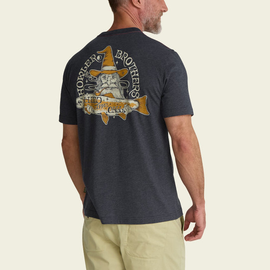 Howler Brothers Men's River Wizard T-Shirt in Navy Heather