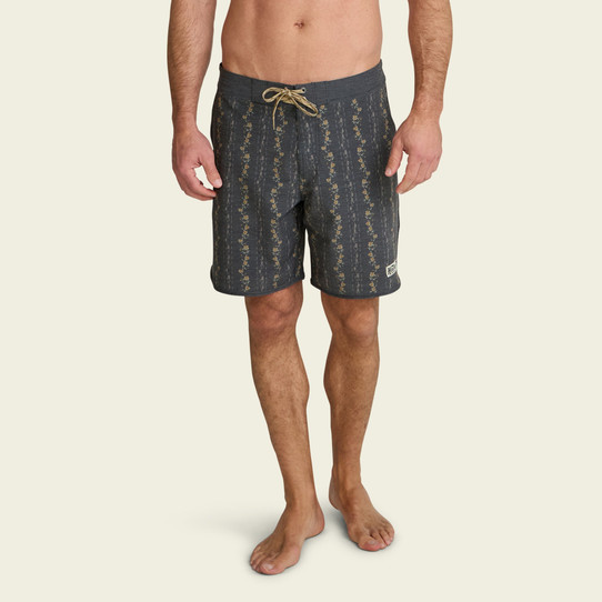 Howler Brothers Men's Bruja Boardshorts 18.5" in Hibiscus Ribbons : Antique Black