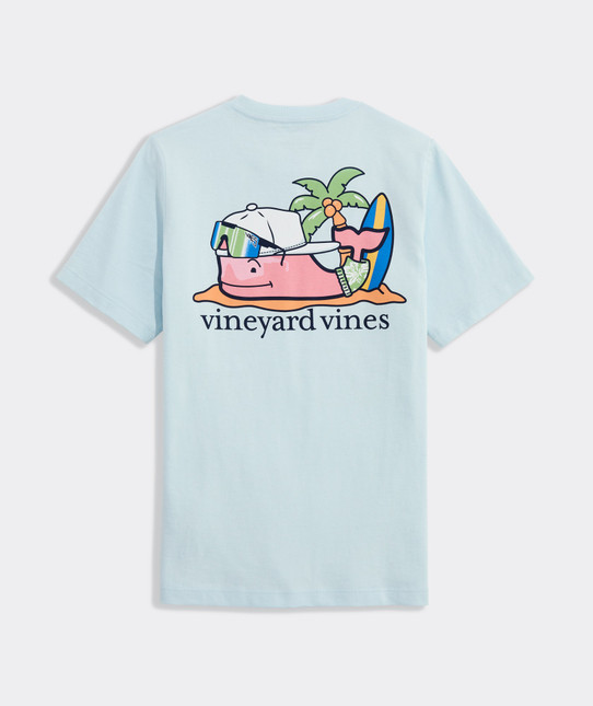 Vineyard Vines Boys' Beachy Surf Whale Pocket Tee Pale Sky back