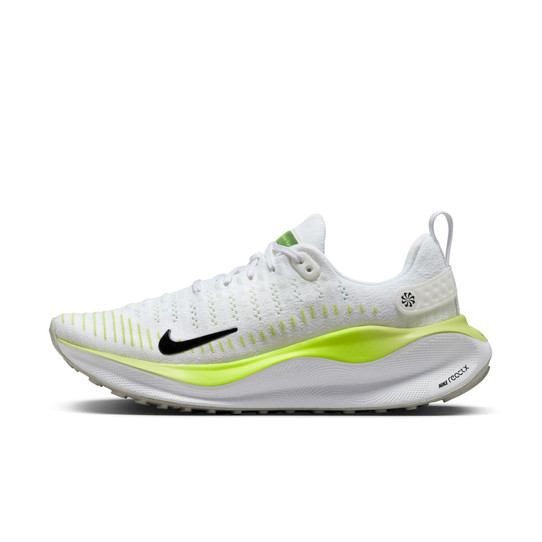 Nike Women's InfinityRN 4 Road Running Shoes in White and Lemon Twist quarter view