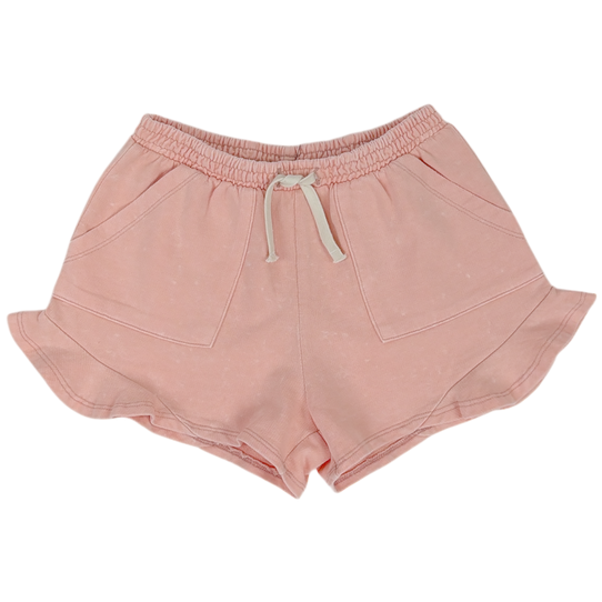 Tiny Whales Girls' Bloom Shorts vibrant colorway front view
