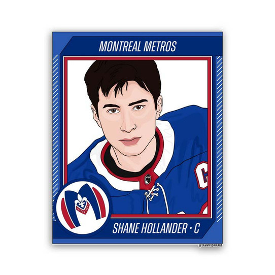 Sammy Gorin Shane Hollander Hockey Trading Card Sticker STK504 front view