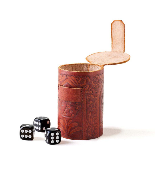 Matr Boomie Leather Dice Cup Set Matr Boomie Leather Dice Cup Set lifestyle view