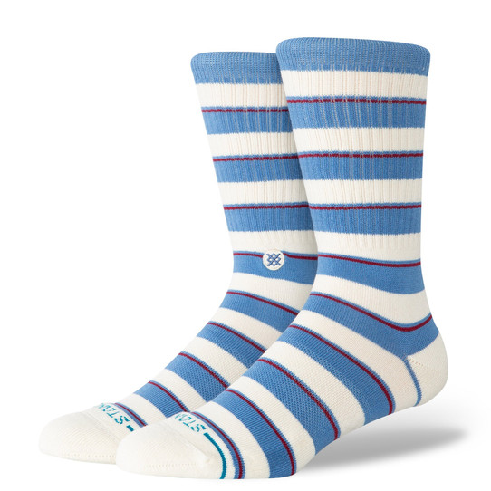 The Stance Striped It Crew Socks in Capri Blue