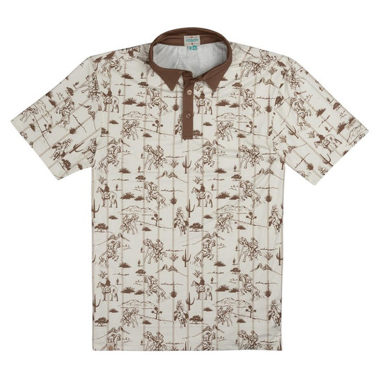 Sendero Provisions Co. Men's High Noon Performance Polo Desert Rodeo full length view