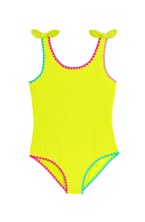 Limeapple Girls' Kaya Embroidered Crinkle One-Piece Suit