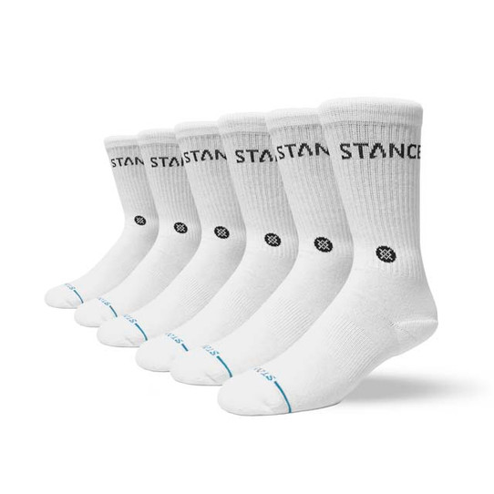 The Stance Origin Crew Socks 6 Pack in White