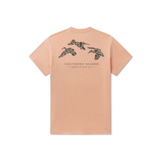 Southern Marsh Men's  Originals Camo Flying Ducks Tee - Washer Sherbet