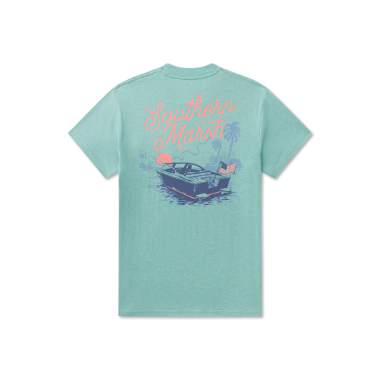 Southern Marsh Men's Freedom Cruise Tee - Washed Bimini Green
