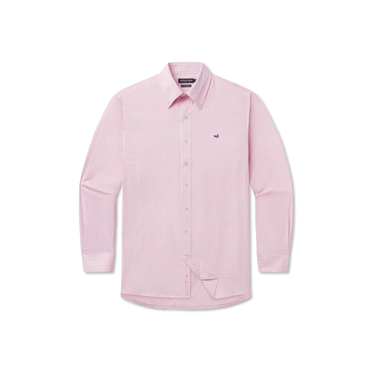 Southern Marsh Dyer Performance Gingham Dress Shirt Camelia & Wharf Purple detail view