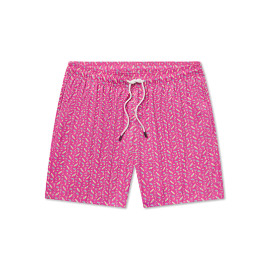 Southern Marsh Men's Beach Vibes Harbor Lined Trunk in Berry Surfboards full view