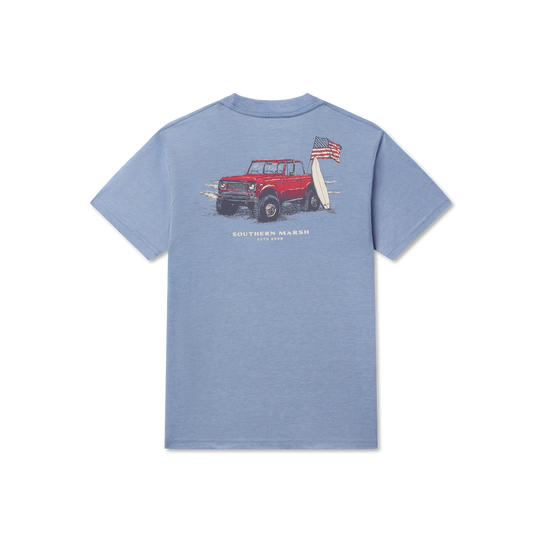 Southern Marsh Boys' American Beach Rodeo Seawash Tee - Washed Blue