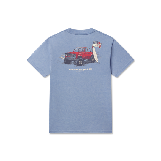 Southern Marsh Boys' American Beach Rodeo Seawash Tee Washed Blue back