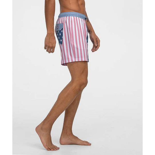 Southern Shirt Freedom Rider Swim Shorts patriotic colorway back view