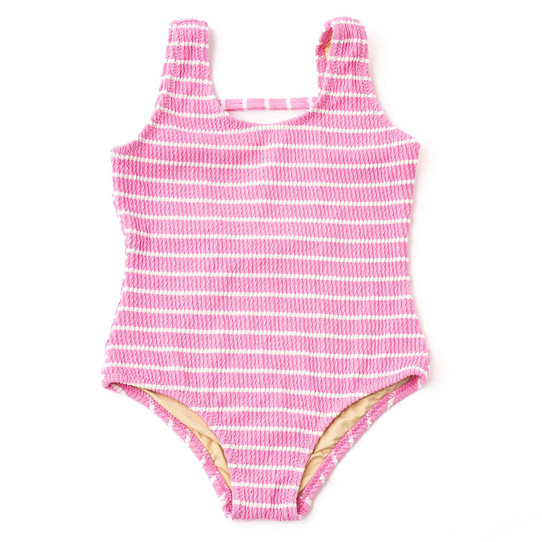 Shade Critters Girls' Stripe Crinkle One-Piece Swimsuit