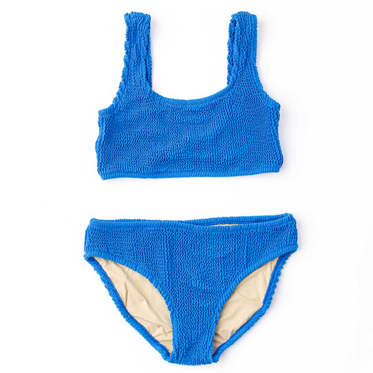 Shade Critters Girls' Crinkle Bikini in Cobalt Blue
