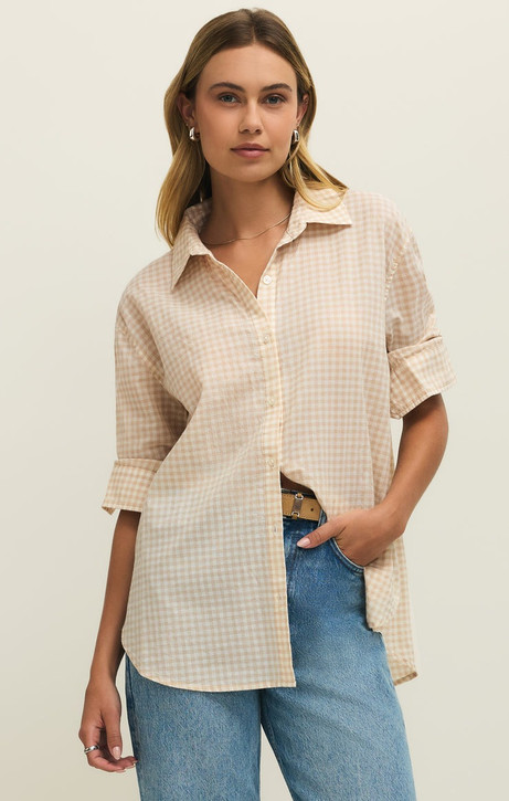 Z Supply Women's Seaport Gingham Button Up Shirt