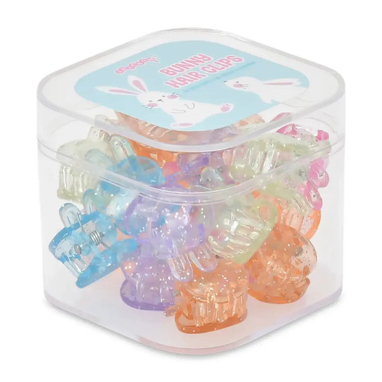 Iscream Mini Bunny Hair Clips Set colorful bunny display