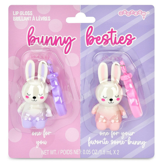 Iscream Bunny Besties Lip Gloss Keychains product shot