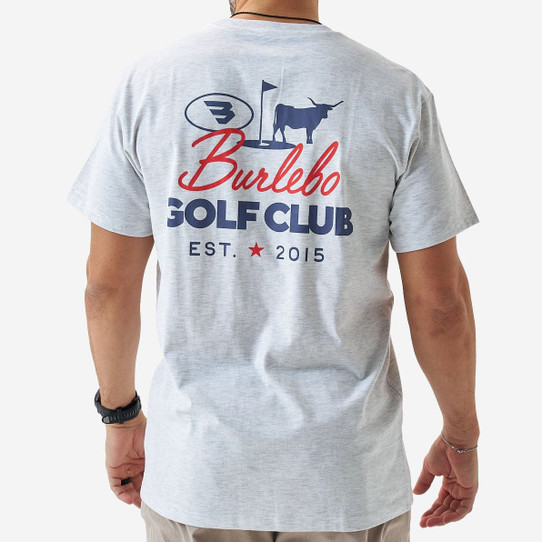 Burlebo Men's Golf Club Tee Heather Ash Grey full view
