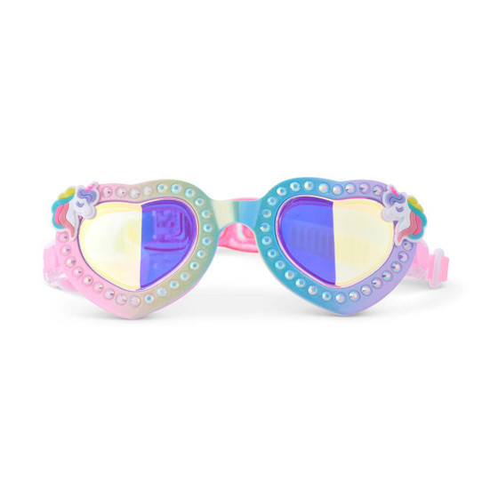 Bling2o Girls' Uniglow Swim Goggles in Colorburst Rainbow full product view