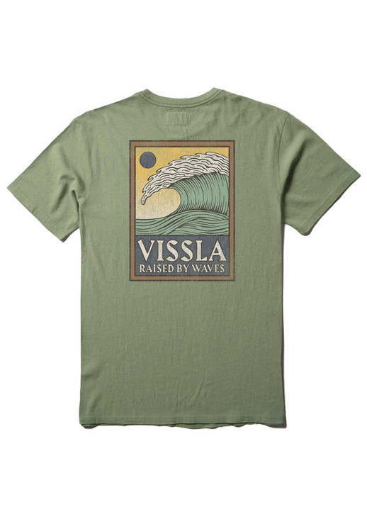 Vissla Men's Peaky Short Sleeve Tee in Sage back view