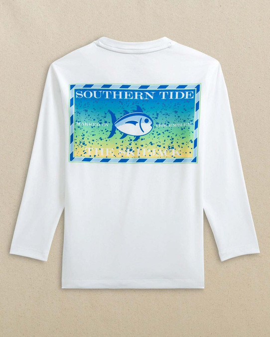 Southern Tide Boys' Original Skipjack Mahi Long Sleeve Performance T-Shirt in White
